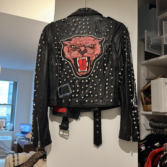 Zara Unique Leather Studded Patch Jacket - Picture 3 of 3